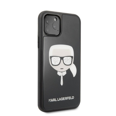 Karl Lagerfeld Double Layers Glitter Head - iPhone 11 Pro tok (fekete)
