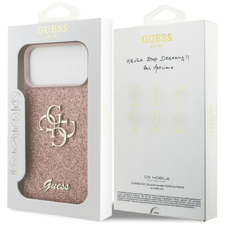 Guess Fixed Glitter Big 4G - Hülle für iPhone 17 Pro Max (rosa)