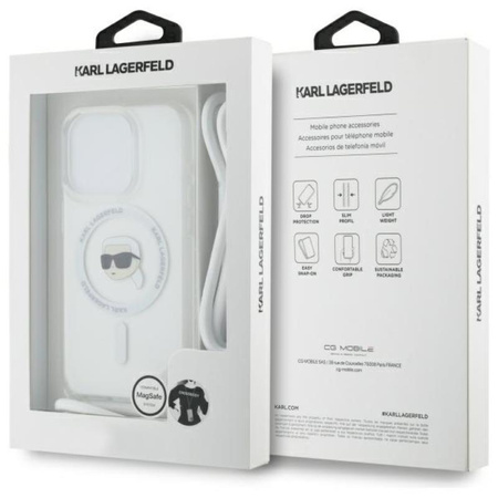 Karl Lagerfeld Crossbody IML Karl Head MagSafe - Hülle für iPhone 16 Pro Max (transparent)