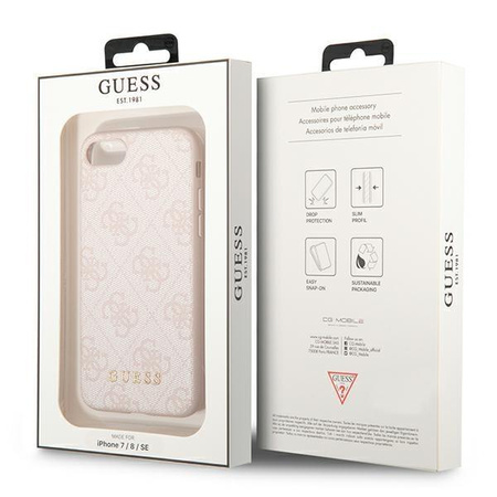 Guess 4G Metal Gold Logo - Case iPhone SE 2022 / SE 2020 / 8 / 7 (pink)