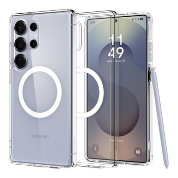 Spigen Ultra Hybrid Mag MagSafe - Hülle für Samsung Galaxy S25 Ultra (Clear White)