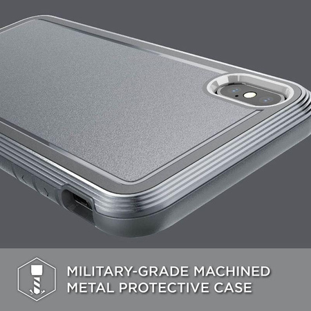 X-Doria Defense Ultra - Gepanzerte Aluminiumhülle für iPhone Xs Max (Falltest 4m) (Grau)