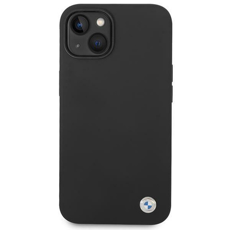 BMW Liquid Silicone Case Metal Logo for iPhone 14 Plus (Black)
