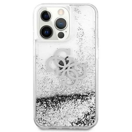 Guess Liquid Glitter 4G Big Logo - iPhone 13 Pro tok (ezüst)