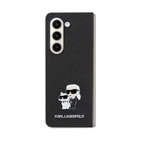 Karl Lagerfeld NFT Saffiano Karl & Choupette Pin - Samsung Galaxy Z Fold 5 Gehäuse (schwarz)