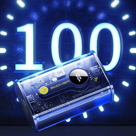 WEKOME WP-333 Vanguard Series - Power banka 10000 mAh Super nabíjení PD 20W + QC 22,5W (černá / průhledná)
