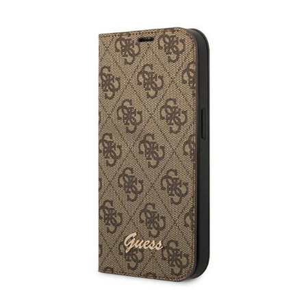 Guess 4G Metall Kamera Umriss Booktype Fall - iPhone 14 Pro Fall (braun)