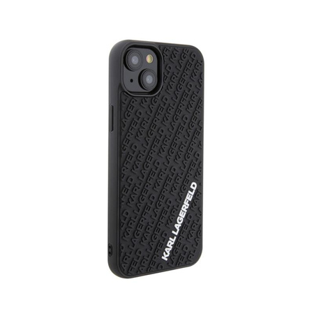 Karl Lagerfeld 3D Gummi Multi Logo - iPhone 15 Plus Tasche (schwarz)