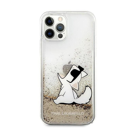 Karl Lagerfeld Liquid Glitter Choupette Fun - iPhone 12 / iPhone 12 Pro tok (arany)