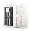Guess 4G nyomtatott csíkos MagSafe - iPhone 14 Pro tok (fekete)