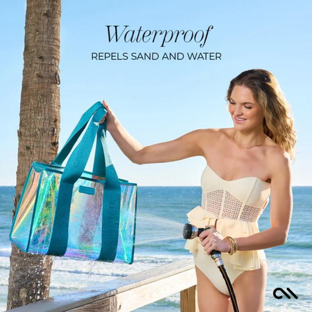 Case-Mate Large Travel Tote Bag – Wasserdichte Umhängetasche mit Handyhülle (Emerald Blue Soap Bubble)