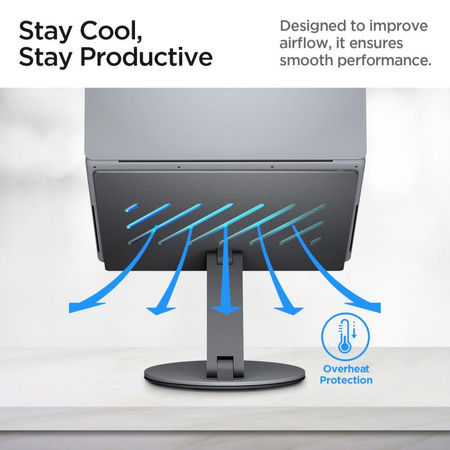 Spigen LD204H Laptop Stand Hub – Laptop-Ständer mit 6-in-1-Hub (Space Grey)