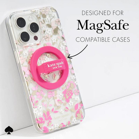 Kate Spade New York Magnetický úchyt na smyčku - MagSafe držák na prst (Pom Pom Pink)