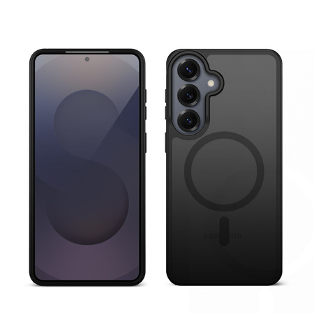 Crong Hybrid Matte Magnetic - MagSafe Hülle für Samsung Galaxy S25 (Schwarz)