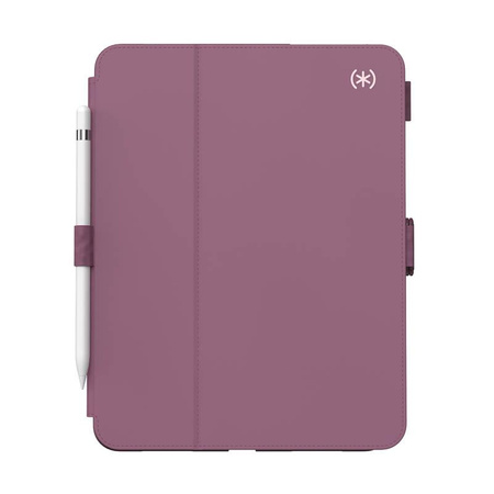 Speck Balance Folio - iPad 10.9" (2022) Hülle mit MICROBAN mit Magnet und Standfuß (Klempnerarbeit/gebürstetes Lila/Krepprosa)