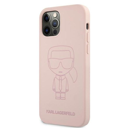 Karl Lagerfeld Silicone Ikonik Outline - iPhone 12 / iPhone 12 Pro Case (pink)