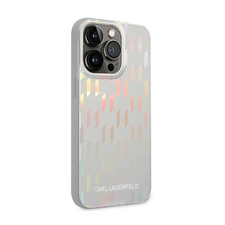 Karl Lagerfeld Monogram Iridescent - iPhone 14 Pro Max Case (silver)