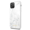 Tvrdé pouzdro z mramorového tvrzeného skla Guess - pouzdro pro iPhone 11 Pro (bílé)