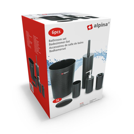 Alpina - bathroom set of 6 elements (black)