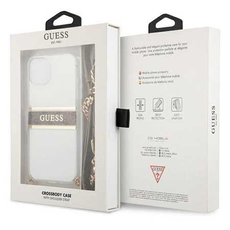 Guess 4G Gold Stripe Crossbody - iPhone 13 Case