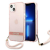 Guess áttetsző szíj - iPhone 13 tok (rózsaszín)