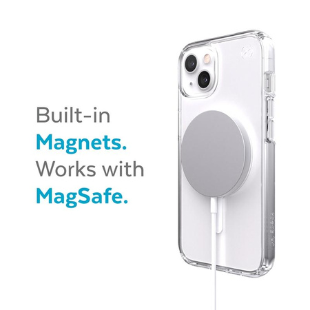 Speck Presidio Perfect-Clear + MagSafe - Étui pour iPhone 13 Mini avec revêtement MICROBAN (transparent)