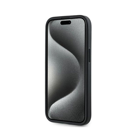 Karl Lagerfeld Diagonal gesteppte Schrift - iPhone 15 Plus / 14 Plus Tasche (schwarz)