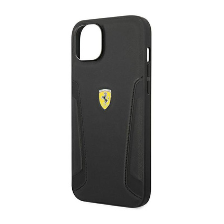 Ferrari Leather Stamp Sides - pouzdro pro iPhone 14 (černé)