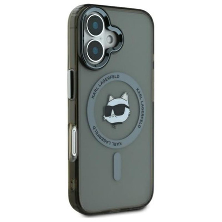 Karl Lagerfeld IML Metall Choupette Kopf MagSafe - iPhone 16 Tasche (schwarz)