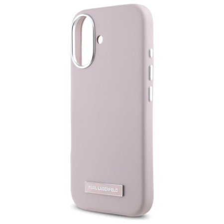 Karl Lagerfeld FW Metal Plate MagSafe - iPhone 16 Case (pink)