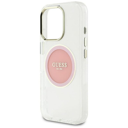 Guess IML Metal Colored Circle Classic Logo MagSafe - Case for iPhone 16 Pro Max (pink)