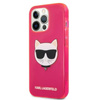 Karl Lagerfeld Choupette Head - iPhone 13 Pro tok (fluo rózsaszín)