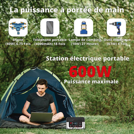 Napájecí stanice Wonder Wx600 - 300W přenosná napájecí stanice s kapacitou 72800 mAh (černá)