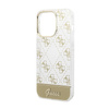 Guess 4G Stripe Script Logo Electroplated Pattern - iPhone 14 Pro Case (Gold)