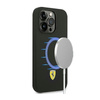 Ferrari Liquid szilikon tok fém logó MagSafe - iPhone 14 Pro Max tok (fekete)