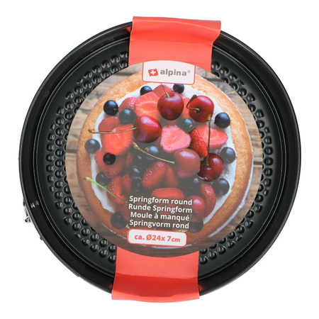 Alpina - Kerek sütőforma / tortaforma tapadásmentes bevonattal 24x7 cm (fekete)