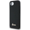 Guess Silicone Script Metal Logo MagSafe - Hülle für iPhone 16e (schwarz)