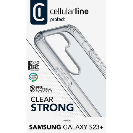 Cellularline Clear Strong - Samsung Galaxy S23+ case with antibacterial protection (transparent)
