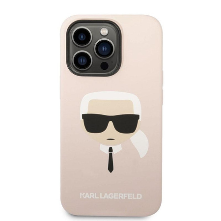 Karl Lagerfeld szilikon ikonikus Karl`s Head MagSafe - iPhone 14 Pro tok (rózsaszín)