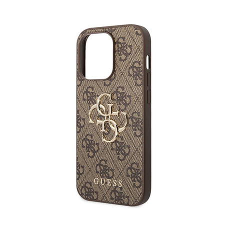 Guess 4G Big Metal Logo - iPhone 15 Pro Max Tasche (braun)