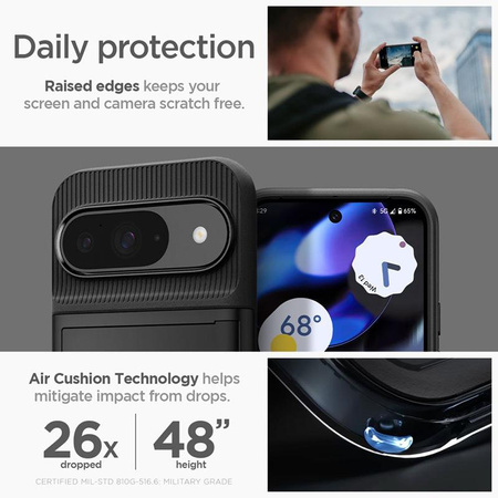 Spigen Slim Armor CS - Étui pour Google Pixel 9 / 9 Pro (Noir)
