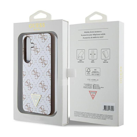 Guess 4G Dreieck Metall Logo - Samsung Galaxy S24 Tasche (weiß)