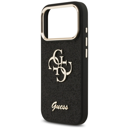 Guess Fixed Glitter Big 4G Metal Frame - Case iPhone 17 Pro (black)