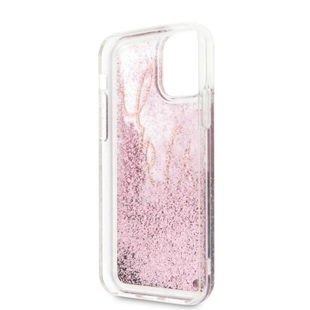 Karl Lagerfeld Signature Glitter Case - iPhone 11 Case (Rose Gold)