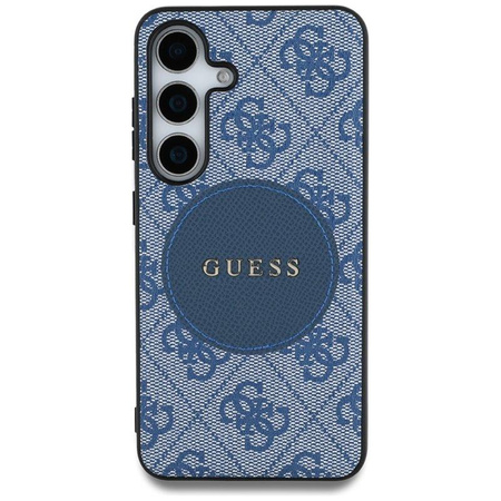 Guess 4G Round Patch Classic Logo MagSafe - Pouzdro pro Samsung Galaxy S25+ (modrý)
