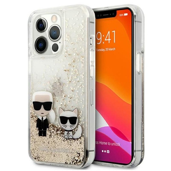 Karl Lagerfeld Liquid Glitter Karl & Choupette - iPhone 13 Pro Max tok (arany)