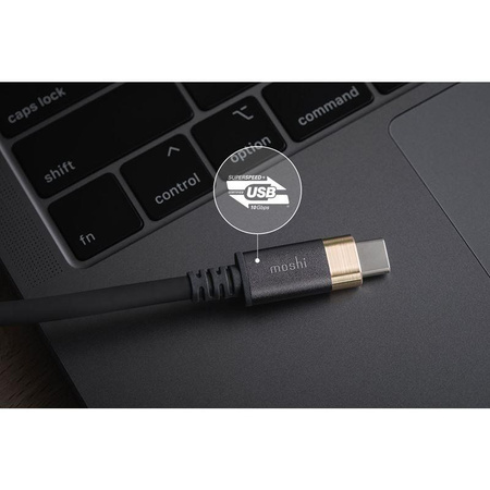 Moshi USB-C Monitor Kabel - USB-C Power Delivery 100W Kabel mit 4K/60 Hz (HDR) Unterstützung (Grau/Gold)