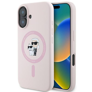 Karl Lagerfeld Silikon Karl & Choupette Ring MagSafe - iPhone 16 Hülle (rosa)