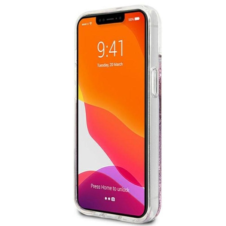 Guess Liquid Glitter 4G Big Logo - iPhone 13 mini tok (rózsaszín)