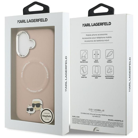 Karl Lagerfeld Karl & Choupette Pins MagSafe - Hülle für iPhone 17 (rosa)